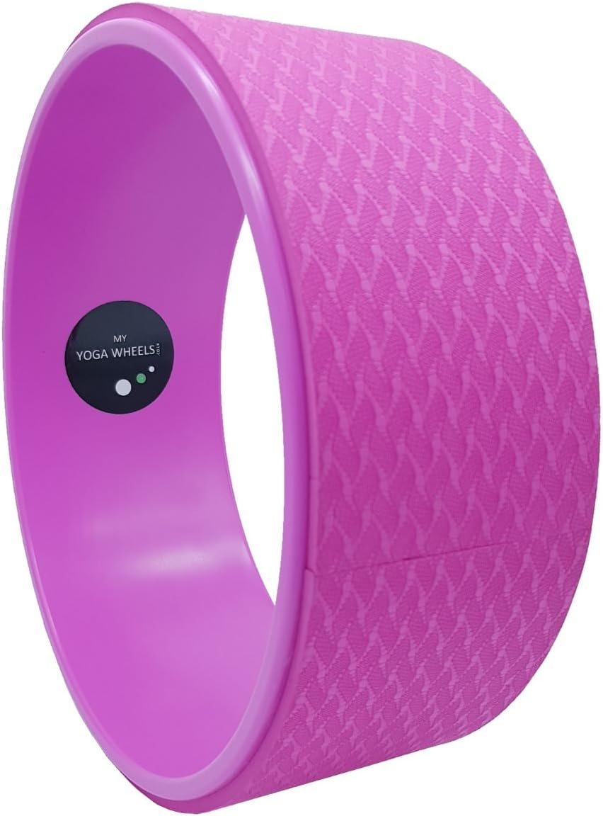 MyYogaWheels Dharma Yoga Wheel Prop for Stretching - Improve Handstands Balance Flexibility Inversions Back Pain Pilates Bends - Release Deep Tissue Tension Physio Massage Roller For Hips & Shoulders