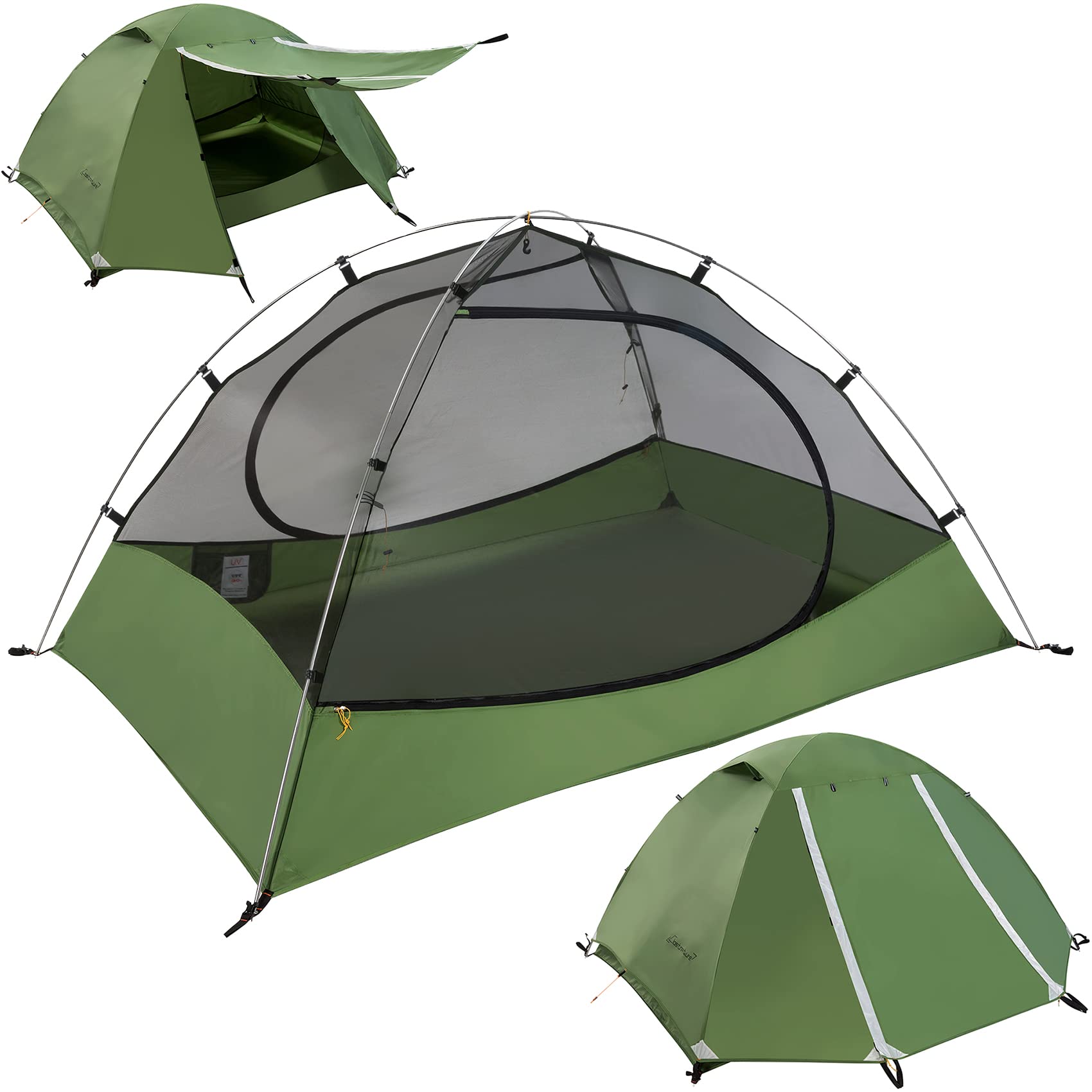 Clostnature 2-Man Tent for Backpacking - 2 Person Waterproof Camping Tents, Lightweight and Compact Dome Design, Suitable for Two Man Outdoor Use, Hiking, Mountaineering, Easy Set Up