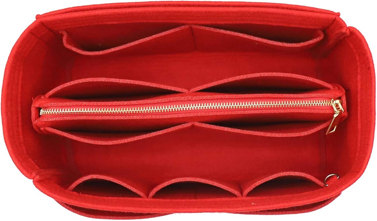 Felt Purse Bag Organizer Insert with zipper Bag Tote Shaper Fit Speedy Neverfull MM GM