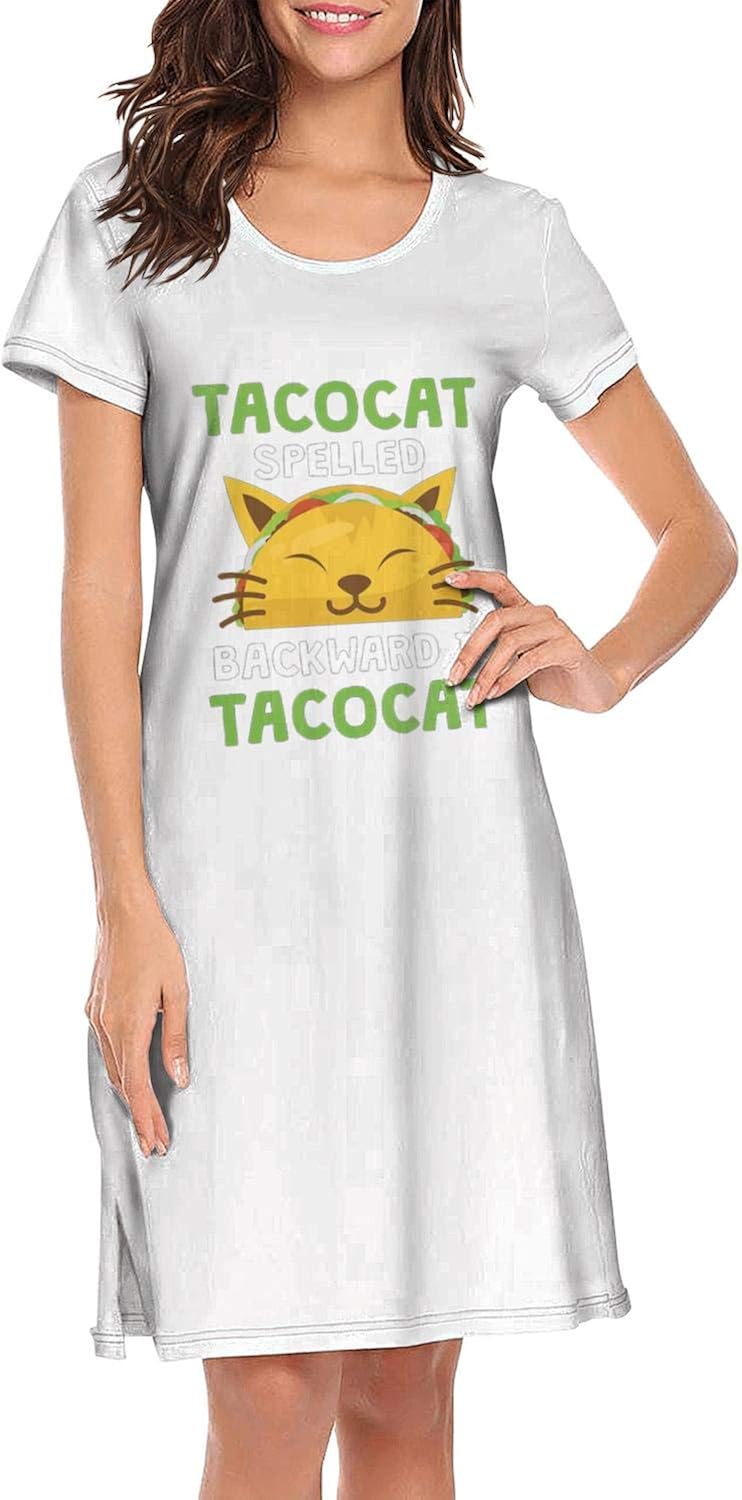 Women Nightgown TacoCatSpelledBackwardsIsTacoCatFunnyTaco