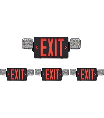 TANLUX Black Housing Exit Sign With Emergency Lights, LED - View #5