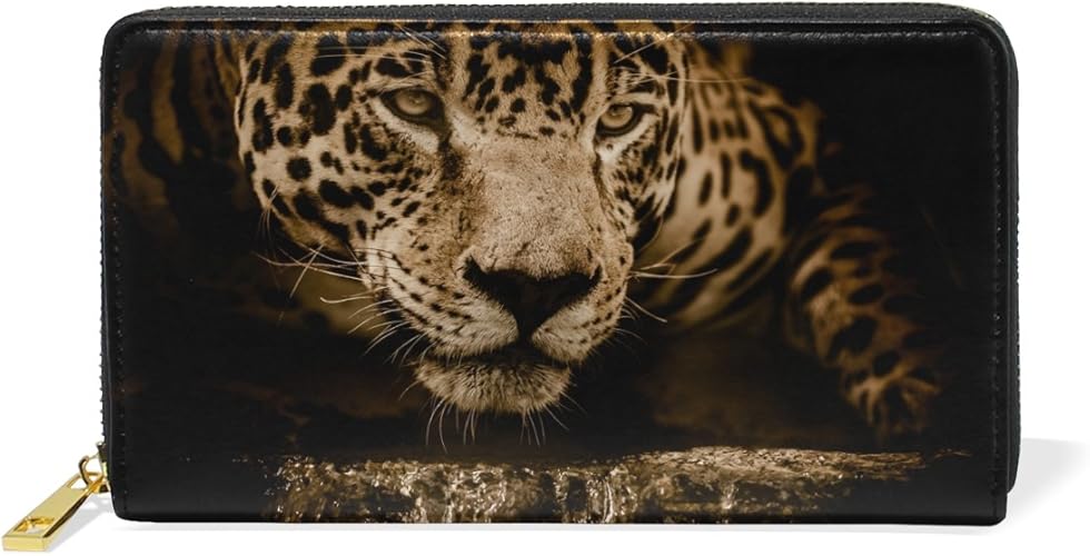 Amazon 財布 レディース 長財布 大容量 かわいい 虎柄 タイガー 動物柄 アニマル ファスナー財布 ウォレット 薄型 本革 型押し 小銭入れ プレゼント用 財布