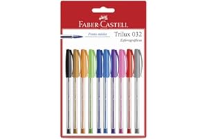 Trilux Colors Ctl com 10, Faber-Castell, SM/032ESC10, Multicor, pacote de 10