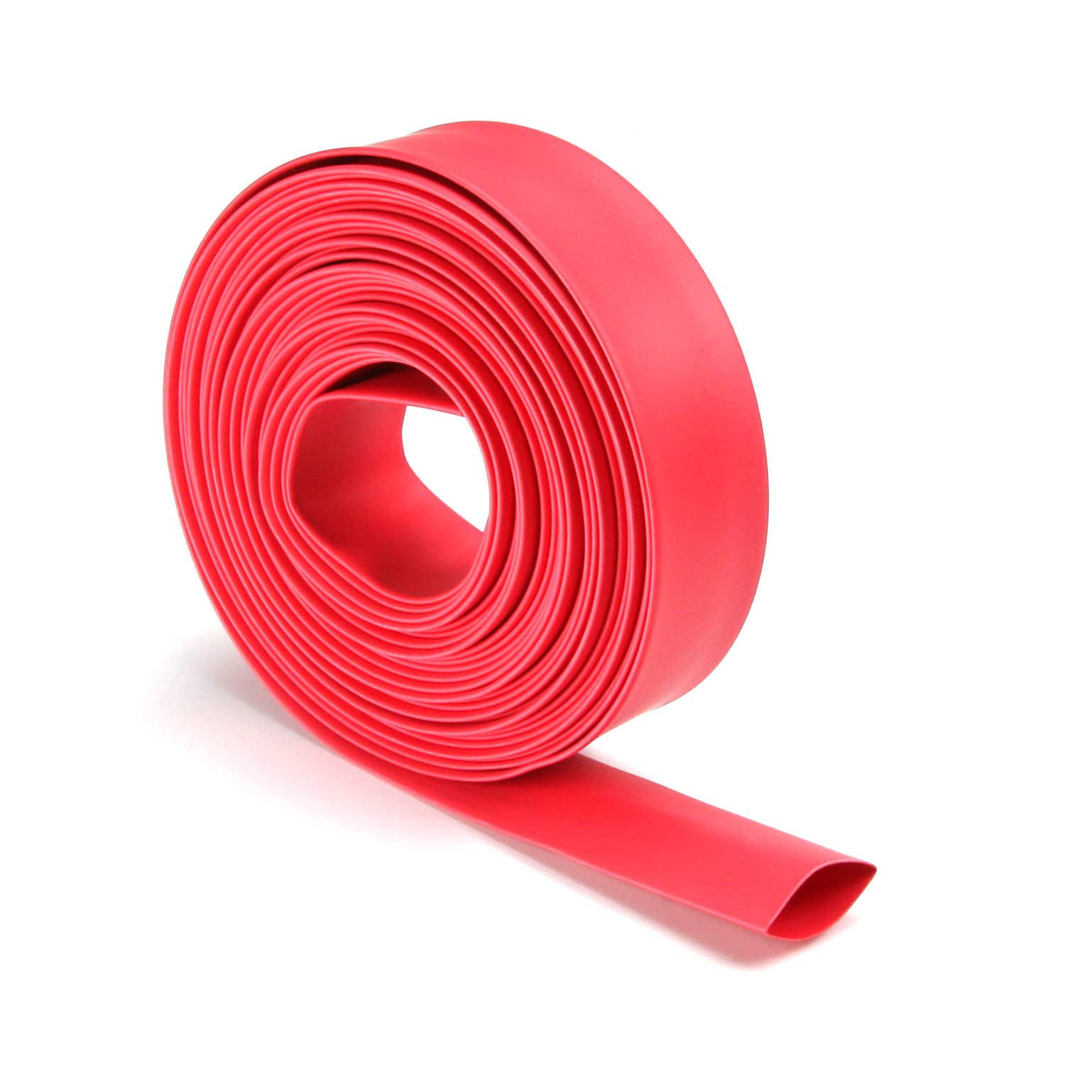 Othmro 1pc Heat Shrink Tubing, Ratio 2:1 Electric Insulation Tube, 15mm ID Heat Shrink Sleeving 5m Length Cable Protector (Red)