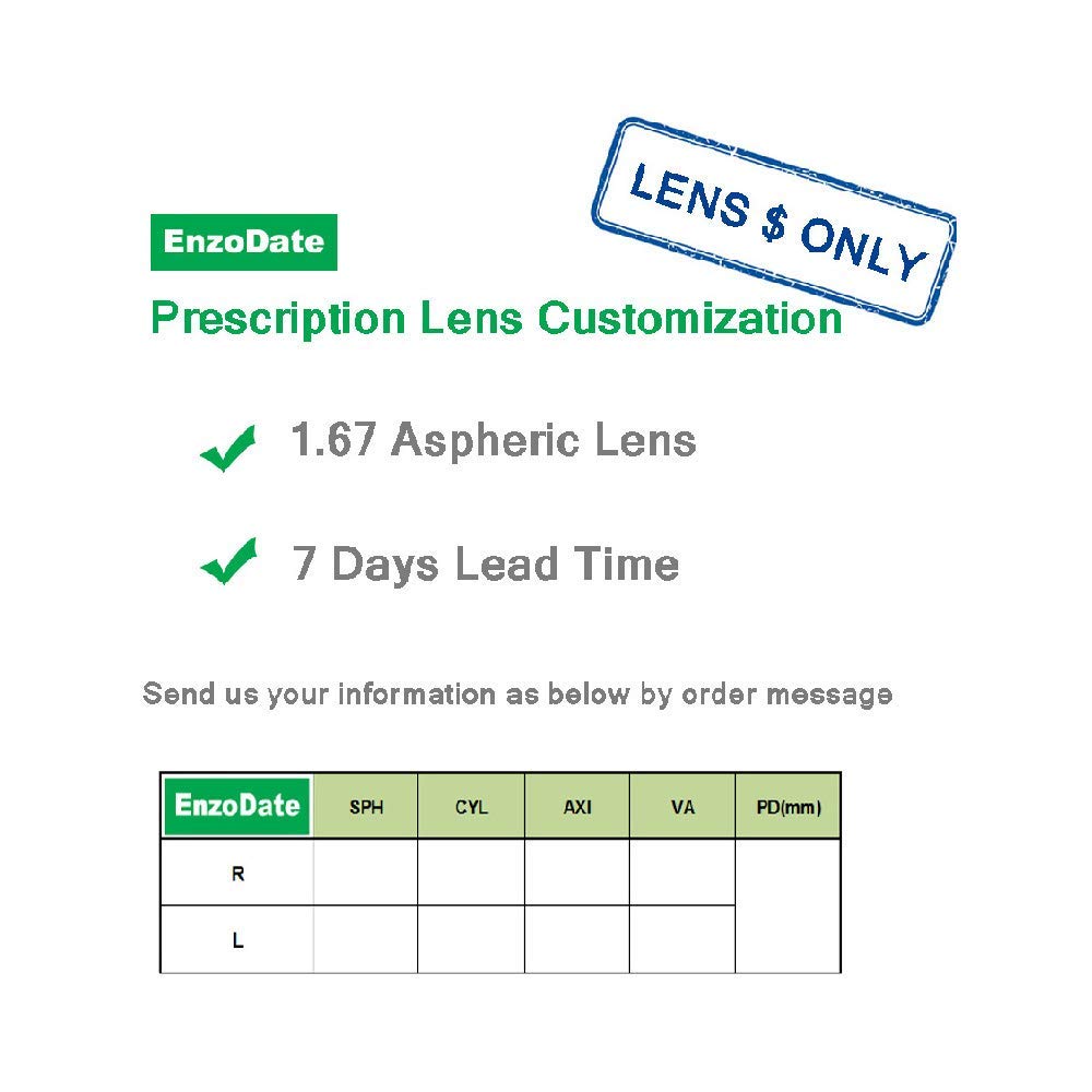 EnzoDate Rx Lens Customization TR689 Lens Price ONLY