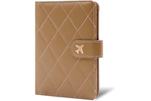 Melsbrinna Premium Leather Passport Holder Covers Case, Waterproof Rfid Blocking Travel Wallet Passport Holder with Pen Holder, Cute Passport Book for Women/Men