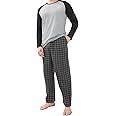 DAVID ARCHY Mens Pajamas Set - Soft Pj Sets for Men Long Sleeve Pajamas Men Cotton Mens Pjs Sets Loungewear with Pockets