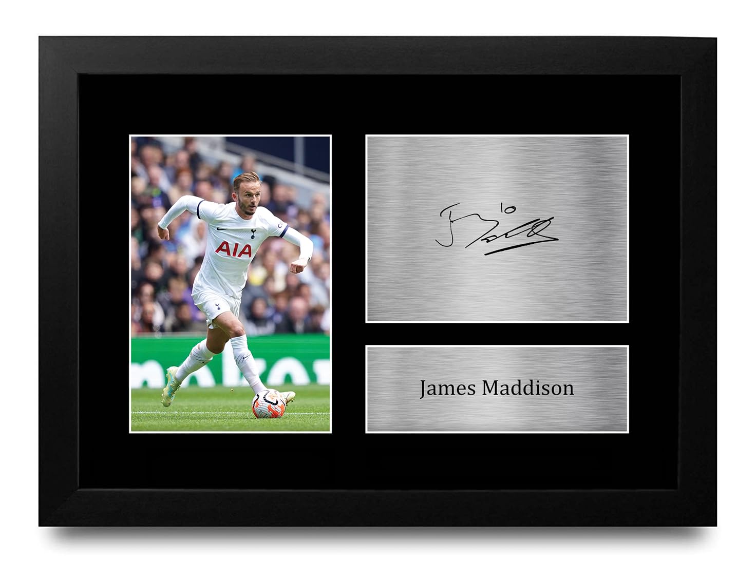 HWC Trading FR A4 James Maddison Tottenham Hotspurs Gifts Printed Signed Autograph Picture for Football Fans and Supporters - A4 Framed