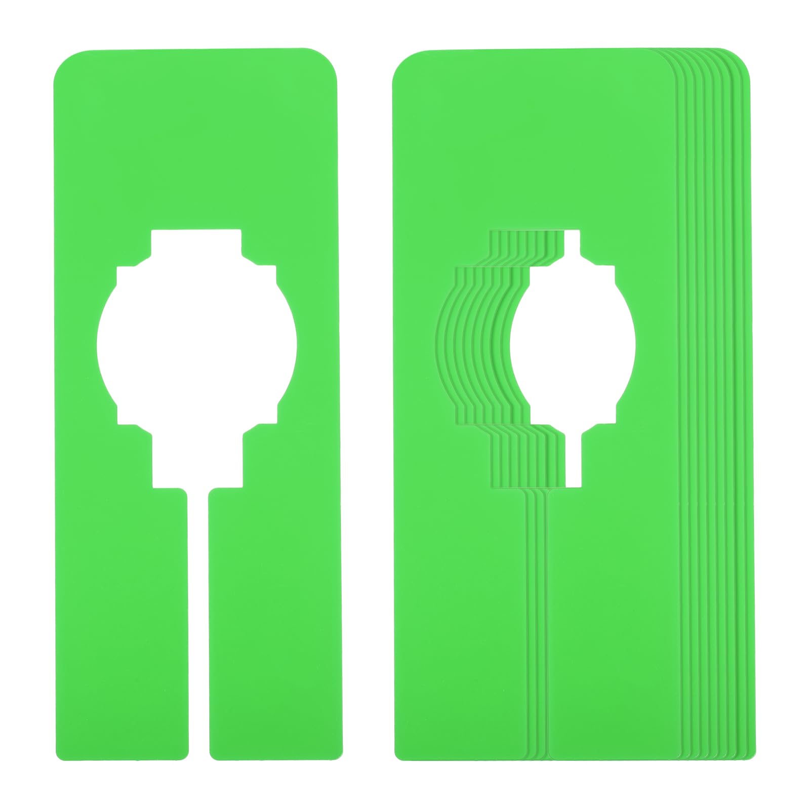 PATIKIL Clothes Dividers for Hanging Clothes, 10 Pack Rectangle Closet Clothing Rack Size Dividers Blank Labels Sorting Rectangular Separator for Closet, Green