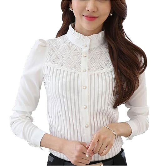 2017 autumn new BOW collar plaid women chiffon shirt