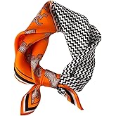 Aufeel 100% Real Mulberry Silk Women Small Square Neck Scarfs 21" Lightweight Headscarf Printed Neckerchief Gift Packed