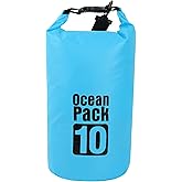 KINGS KRAFT Dry Bag Waterproof for Women Men,10L Rolled Lightweight Dry Storage Bag Backpack with Phone Case for Travel,Swimming,Boating, Kayaking,Camping & Beach,Lake Blue