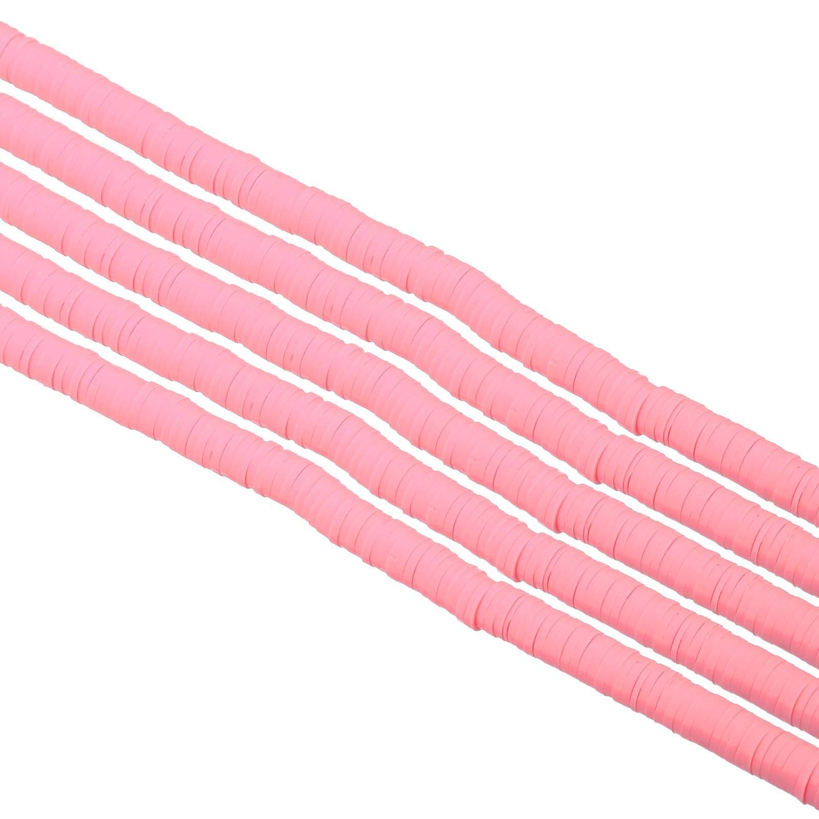 PATIKIL 6mm Polymer Clay Beads Spacer, 1750Pcs 5 Strands Round Flat Handmade Bead Spacer for Craft Home Decor Chain Bracelets Jewelry Making, Pink — image 1