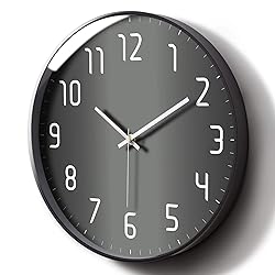 Modern Wall Clock Black&Grey Large Decorative