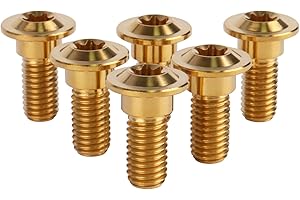 UHDFBDHF 6Pcs Titanium Bolt M8 x 20mm 25mm Motorcycle Rear Brake Rotor Screw (Gold, M8x20mm)