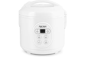 Aroma Housewares 8-Cup (Cooked) (4-Cup UNCOOKED) Digital Rice Cooker and Food Steamer (ARC-914D),White