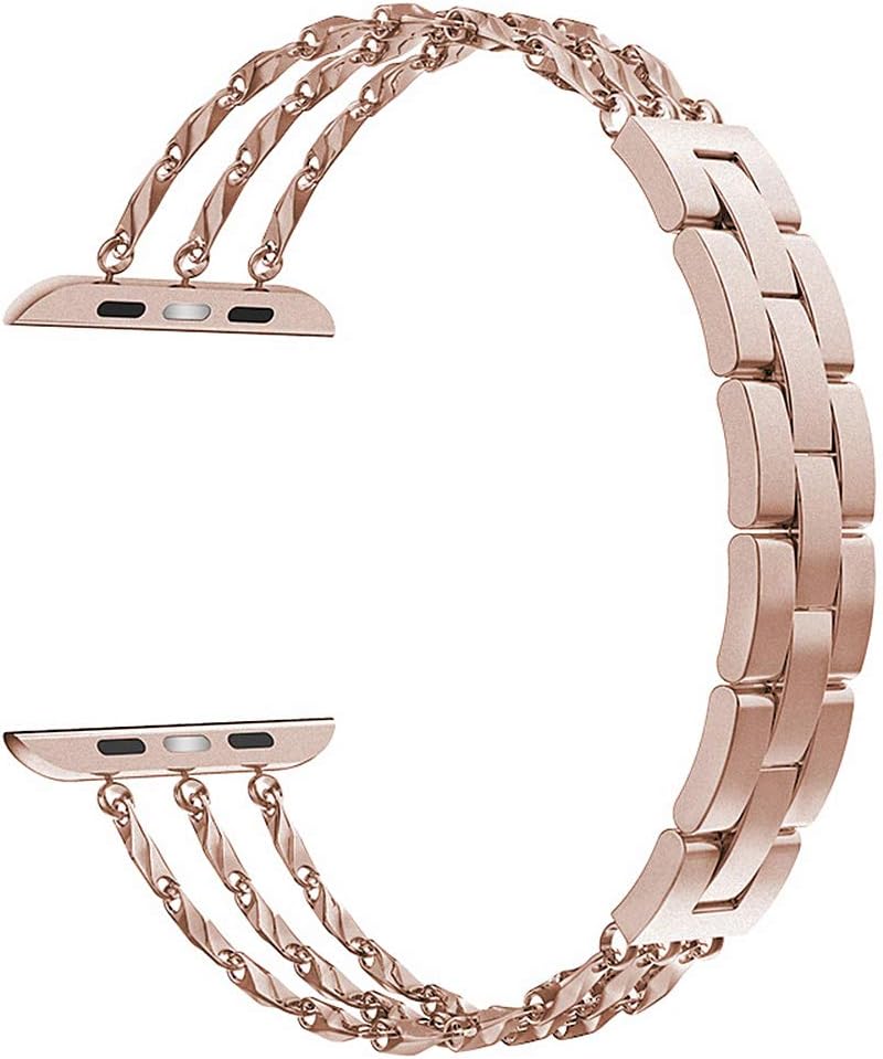 Biaoge Compatible for Apple Watch Band Series 6 SE 5 Apple Watch Series 1/2/3/4 38/40mm and 42/44mm, iwatch Metal Strap Cuff Bangle Replacement Link Bracelet Wristband Bands for Women
