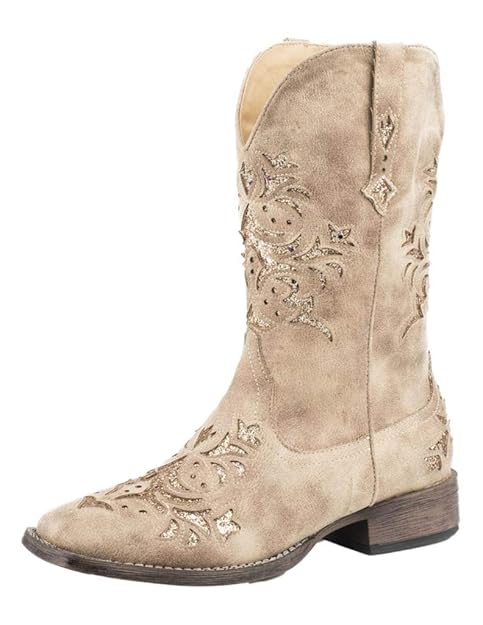 bota vaquera country cuadrada para mujer