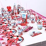 SAM-1993 12Set Luxury Miraculous Ladybug Theme Tableware Set Kids Birthday Party Supplies