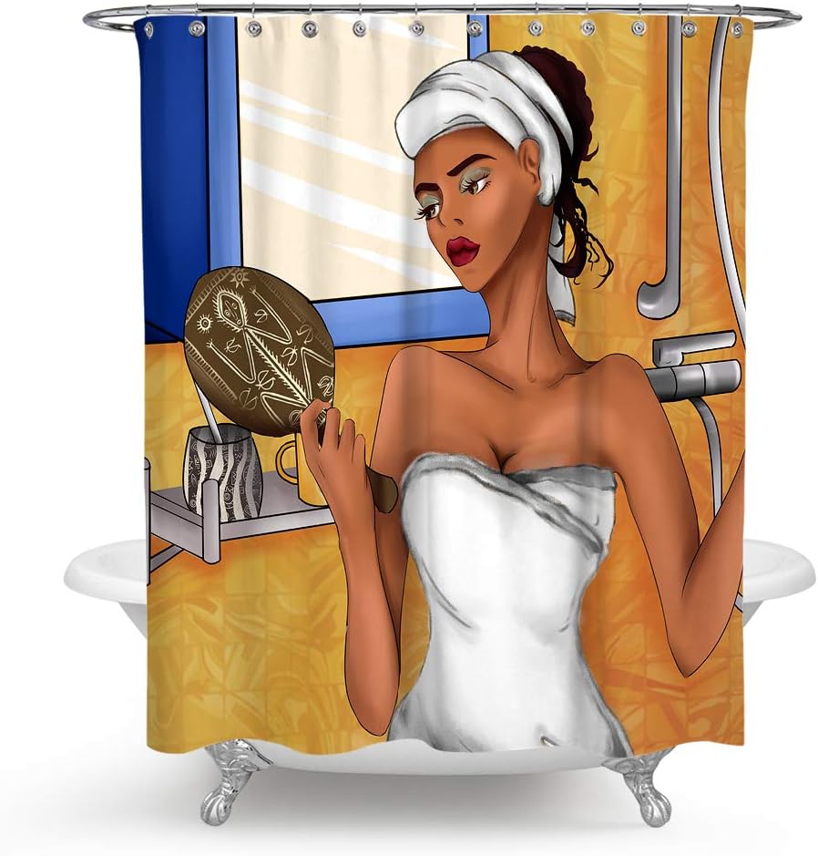 QCWN African American Black Woman Shower Curtain, Sexy