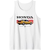 Honda CR-X 1989 Racing Stripe Retro Civic Black Logo Tank Top