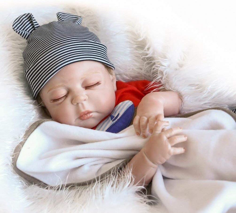 Prezzo ZIYIUI 20 Pollici 50 cm Realistico Dormire Bambola rinascita Baby Doll Silicone Ragazzo Occhi Chiusi Neonato rinascita Baby Doll Realistica Magnetica Bocca Giocattolo Toys Regali di Compleanno Offerte