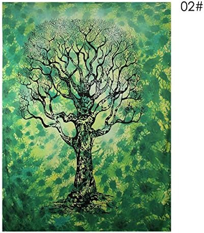 Indian Decor Mandala Tapestry Wall Hanging Hippie Throw Bohemian Twin Bedspread Green Tree