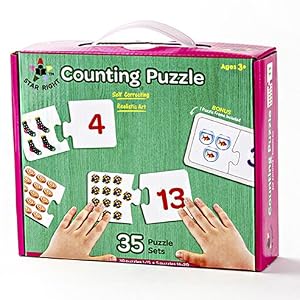 Image of Star Right Self-Correcting Counting Puzzle with Realistic Art to Set of 35 (70 pieces) with 1 Puzzle Frame Included