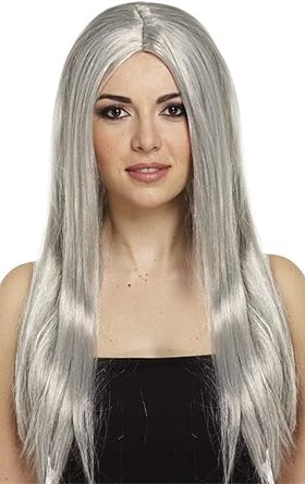 Amazon Com Ladies Long Grey Old Lady Granny Grandma Witch