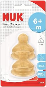 NUK First Choice+ Latex Teats 6-18 Months Large Feed Hole 2 Count view 2