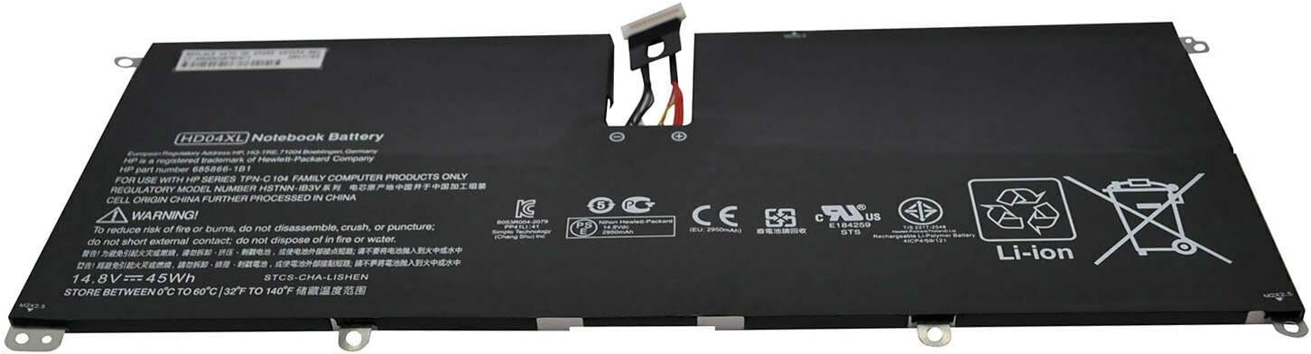 7XINbox HD04XL 14.8V 45Wh Laptop Battery Replacement for HP Spectre XT pro 13 b000 Spectre XT 13-2114TU Envy Spectre XT 13-2050NRTU XT 13-2000eg XT 13-2021 13-2021tu HSTNN-IB3V 685866-1B1 685989-001 - Image 4