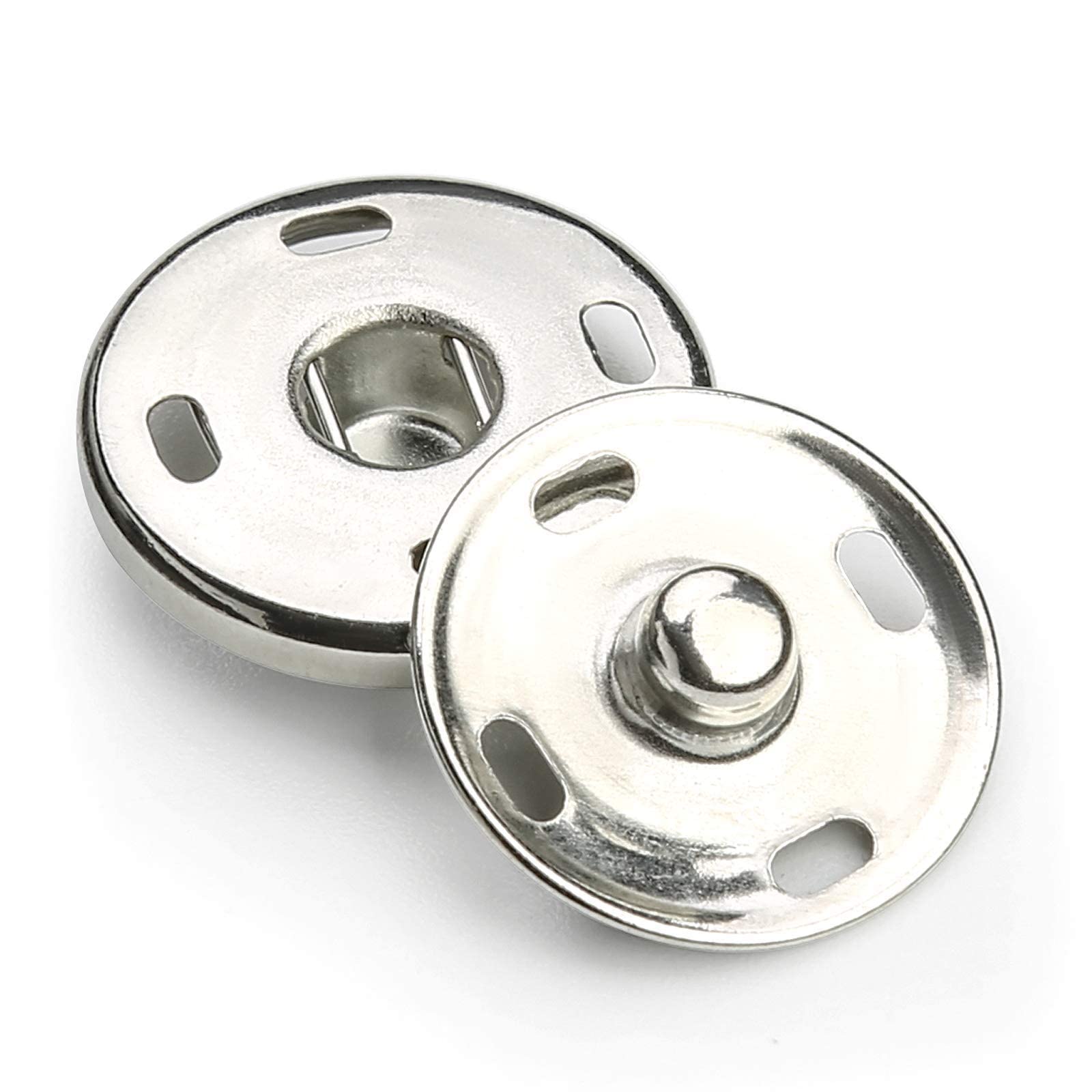 100 Sets Snap Fasteners Metal Press Studs Sew on Snap Button for Clothes Sewing Craft DIY Craft Projects (10MM)
