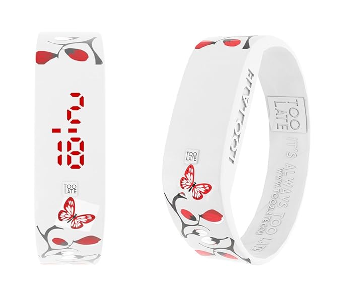 JAP Flower Unisex-Armbanduhr für Erwachsene, digital, analoges Display, digital, Armband aus Silikon, Mehrfarbig und LED-Ziff