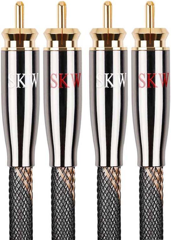 SKW Audiophiles RCA Cable 2RCA Male to 2RCA Male HiFi System Interconnect Cable with Diameter 7mm 6.5ft/2M