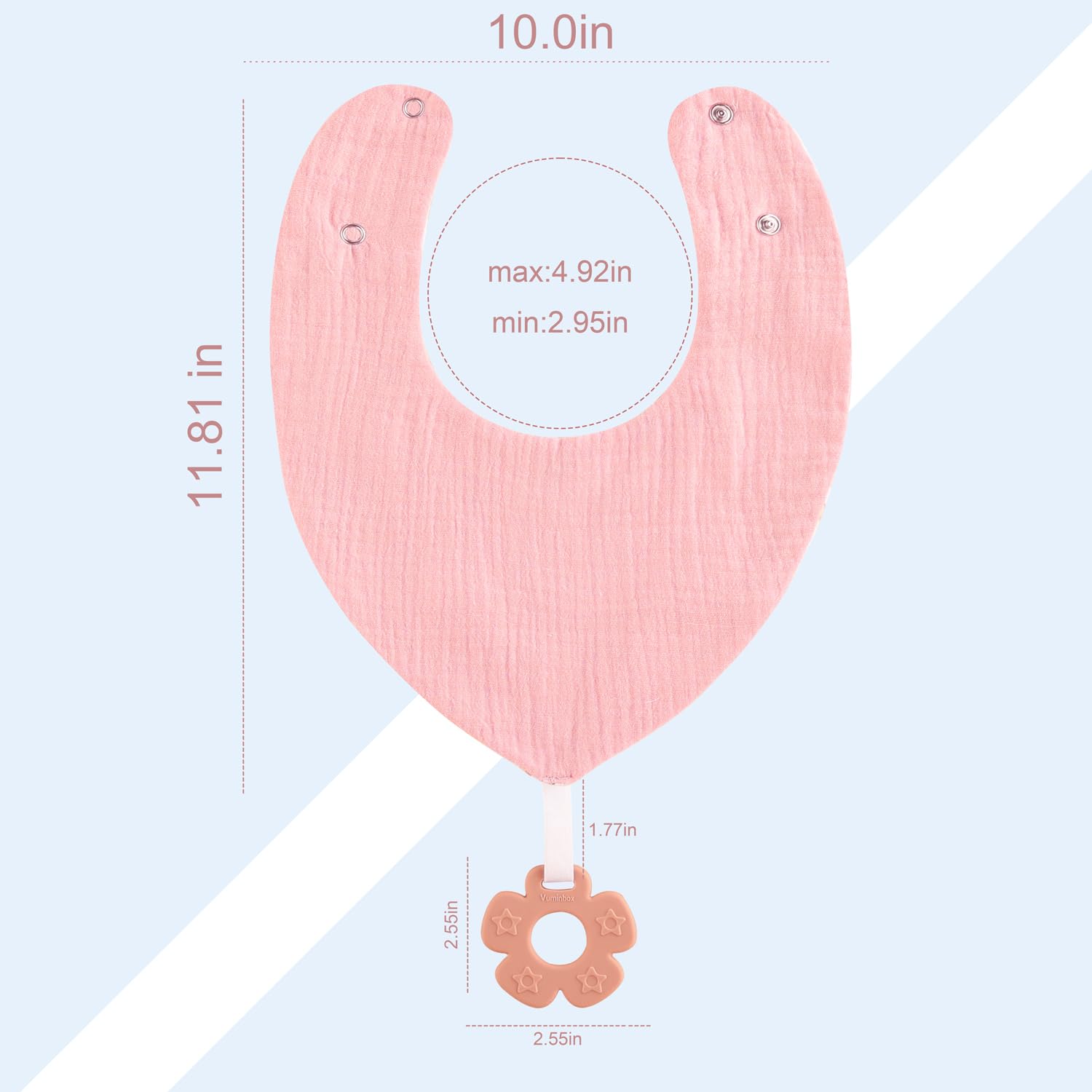 Baby Bandana Drool Bibs 6-Pack and Teething Toys 6-Pack Made with 100% Organic Cotton, Absorbent and Soft Unisex