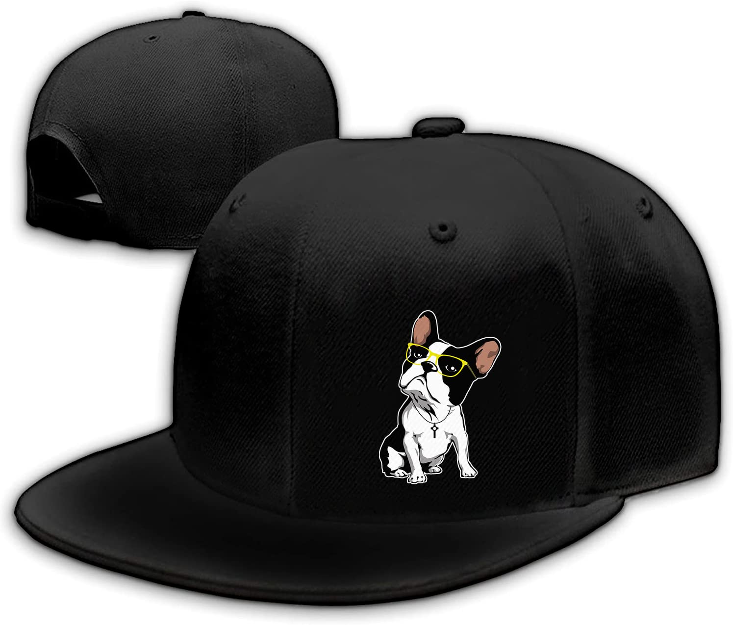 French Bulldog Dog Flat Bill Hats for Boys Mens