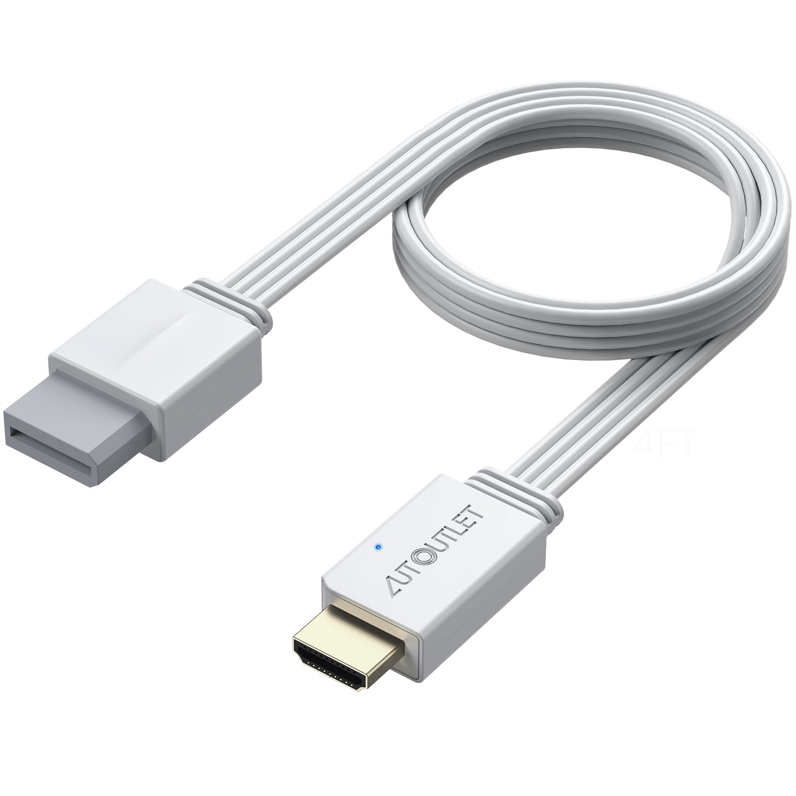 Photo 1 of AUTOUTLET Wii to HDMI Converter 1080P 4ft/120cm for Full HD Device, Adapter with HDMI Male Cable Output Compatible with Nintendo Wii, Wii U, HDTV, Monitor-Supports All Wii Display Modes