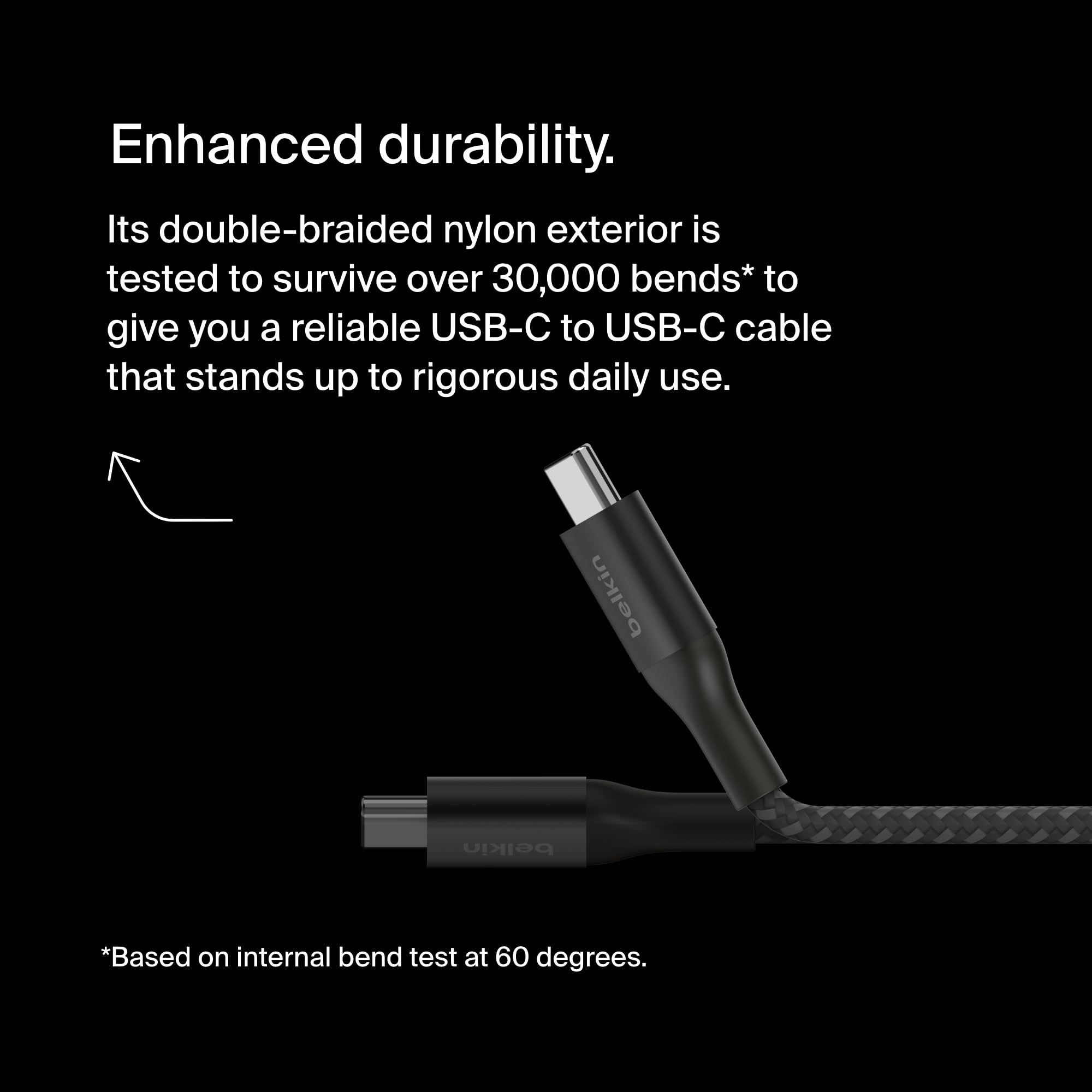 Belkin USB C to USB C Cable, 6.6ft, 240W - Type C Charger, iPhone Charger Cord, Fast Charging for iPhone 16, Galaxy S25, Pixel 9, MacBook, Chromebook, iPad Pro, Switch Steam Deck - Black