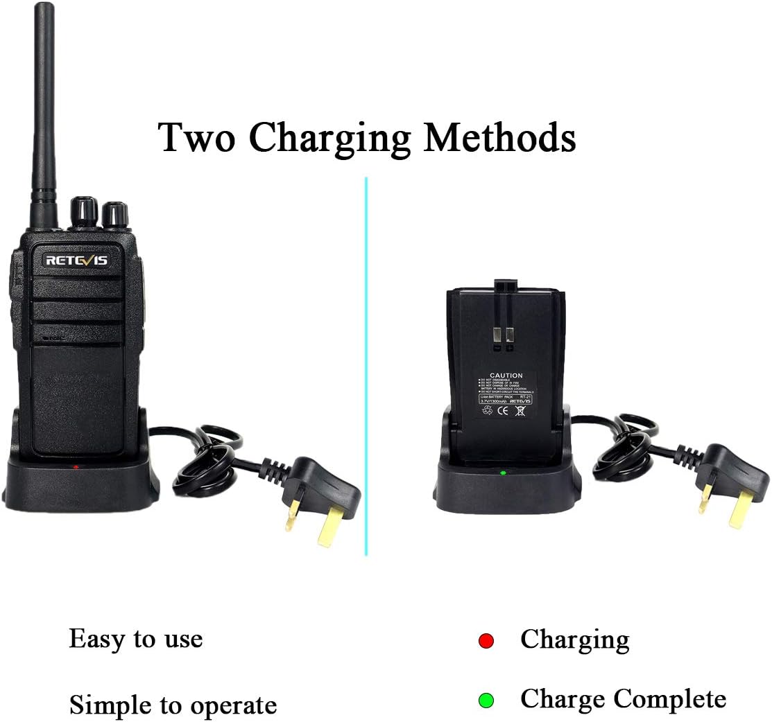 Retevis RT21 Walkie Talkies, Professional Two Way Radios with Clear Audio 1200mAh Battery - Image 4