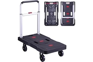 Katsuyoku Folding Hand Truck Portable Easy Folding Platform Transport Hand cart with 330lbs Capacity Practical handling Tools