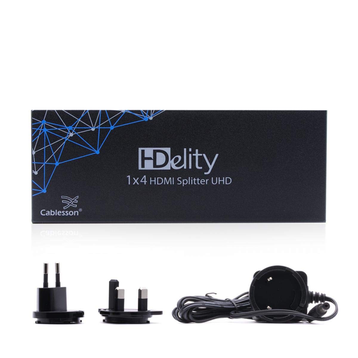 Cablesson 1X4 HDMI Splitter WITH EDID (18G) 4K 1x4 Ports Converter (1 input 4 output) Full Ultra HD, 1080 4K2K 3D for Xbox One,PS4 Sky Box Fire Stick,DVD Player, HDTV - HDMI 2.0