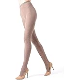 MeMoi Portland Side Cable Knit Cotton Tights for Women, Cozy and Warm Sweater Tights - Sizes Small to X-Large