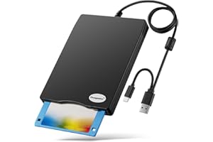 3.5" USB External Floppy Disk Drive Portable 1.44 MB FDD for PC Windows 11/10/8/7/98/2000/XP/Vista, 3 1/2 Floppy disc for PC 