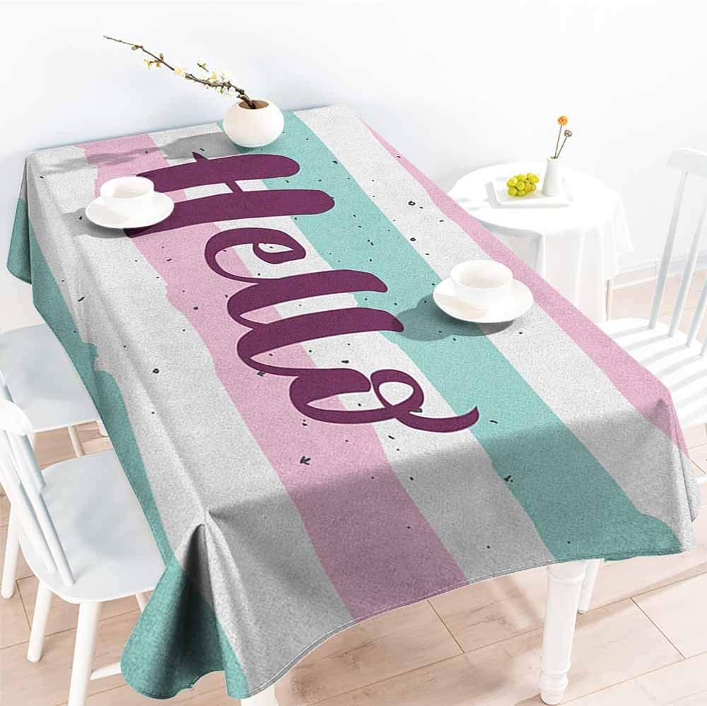 familytaste Mantel Rectangular con diseño caligráfico de líneas Suaves