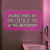 Neonawall Please Don't in The Bathroom Neon Sign, Pink Light Up Letters Led Sign Decorative Night Signs for Party Bathroom Home Bedroom Wall Decor Christmas Party Gifts