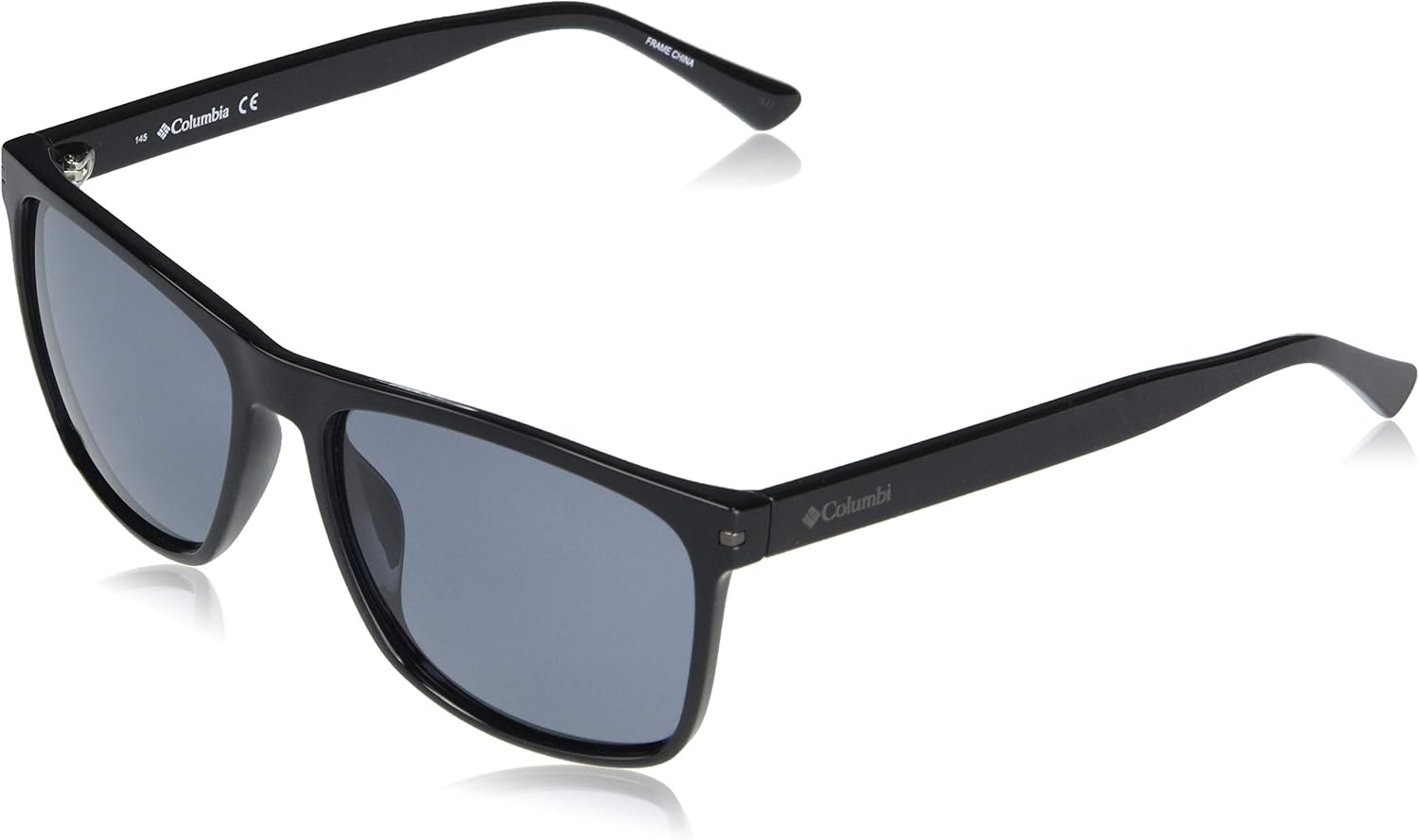 Columbia unisex adult Boulder Ridge Sunglasses, Black/Smoke Polarized, 57 mm US