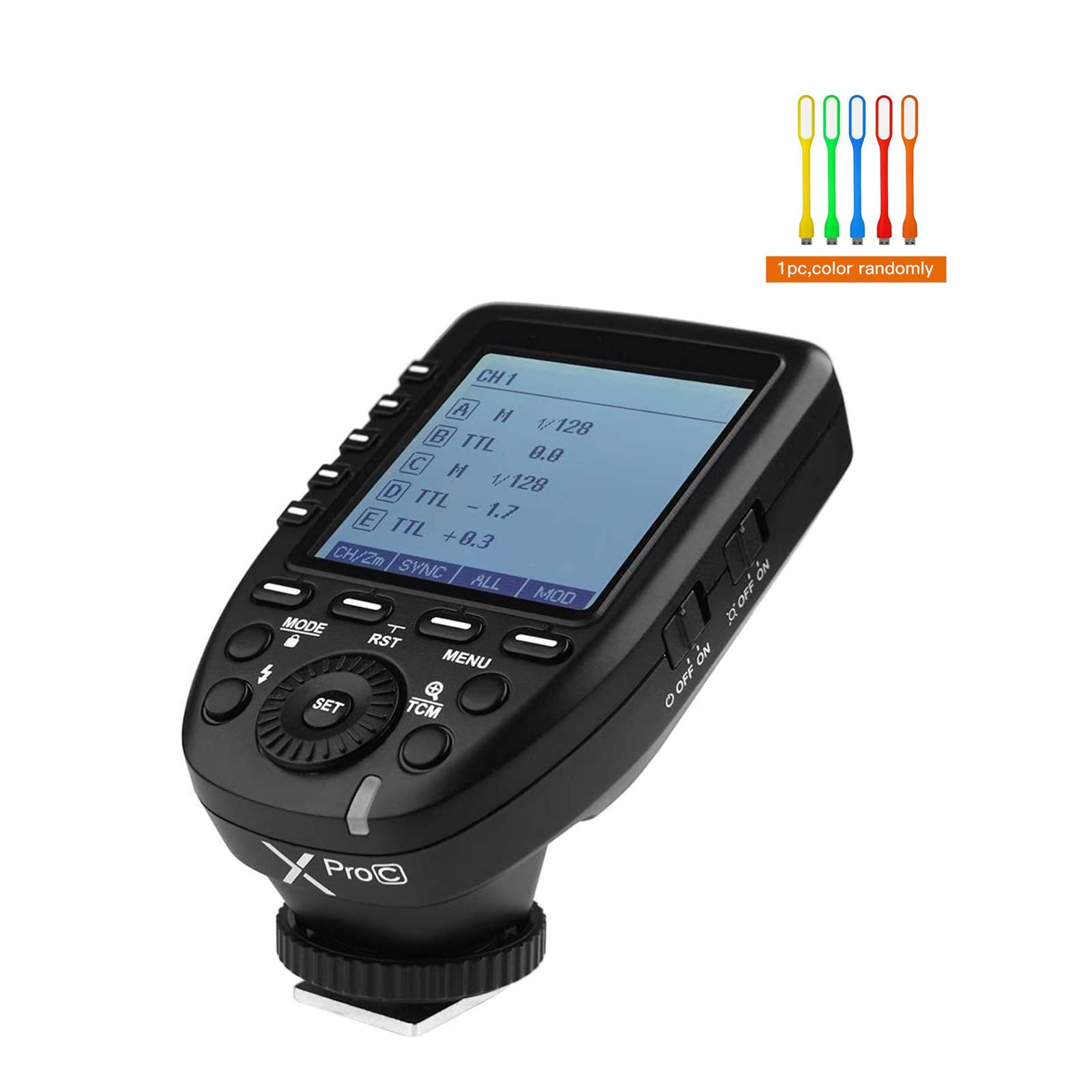 Godox Xpro-C E-TTL High Speed Sync 1/8000s 2.4G Wireless X System Flash Trigger Transmitter Compatible for Canon Cameras, 11 Customizable, 5 Group 4 Function Buttons Offer Convenient Manipulation