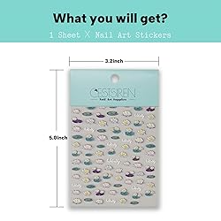CESTSIREN Lotus Nail Art Stickers, Flower Floral