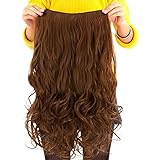Contever® Onduladas Extensiones de Clip de Pelo Natural Pelucas Cabello del Salón de Belleza del Cabello para Mujer de La Moda de 55 cm (L) x 25 cm (W)