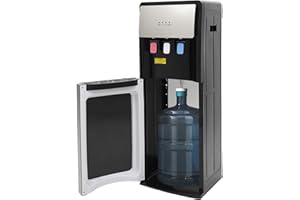 TREMENPOW Bottom Loading Water Cooler Dispenser Freestanding Bottom Loading Hot Cold Water Dispenser, 3 Temperatures with Hot, Cold & Room Water Spouts, 4 Indicator Lights, Durable PP Construction